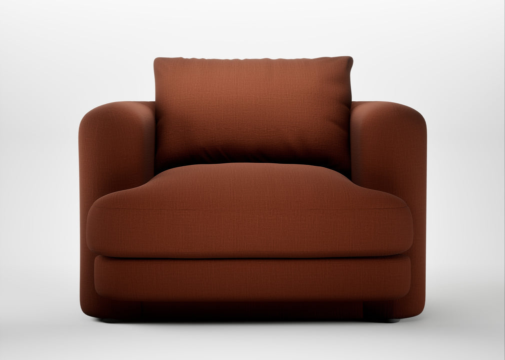 Rafi Armchair Smart Cotton Linen Rust / Non-Swivel
