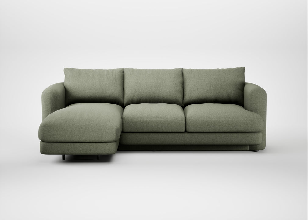 Rafi Left Hand Facing Chaise Sofa Capelo Linen-Cotton Sage