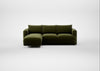 Rafi Left Hand Facing Chaise Sofa Cotton Velvet Evergreen