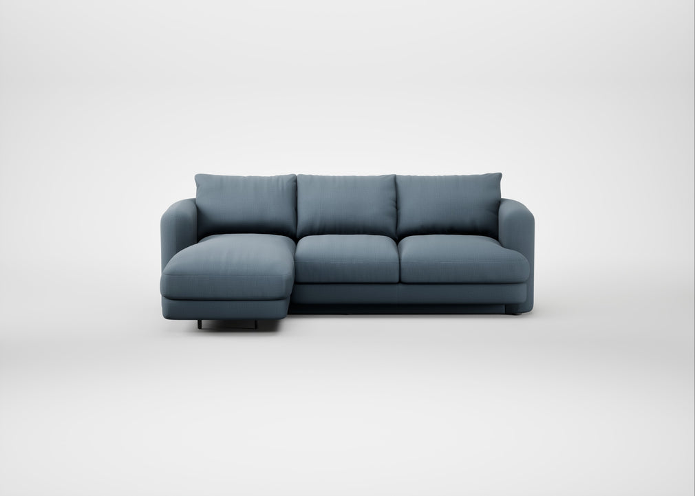Rafi Left Hand Facing Chaise Sofa Smart Cotton Linen Celestial
