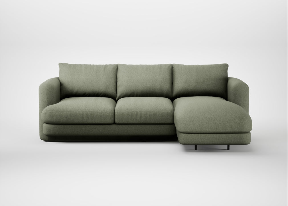 Rafi Right Hand Facing Chaise Sofa Capelo Linen-Cotton Sage
