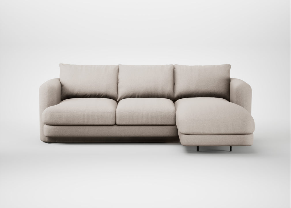 Rafi Right Hand Facing Chaise Sofa Capelo Linen-Cotton Sesame