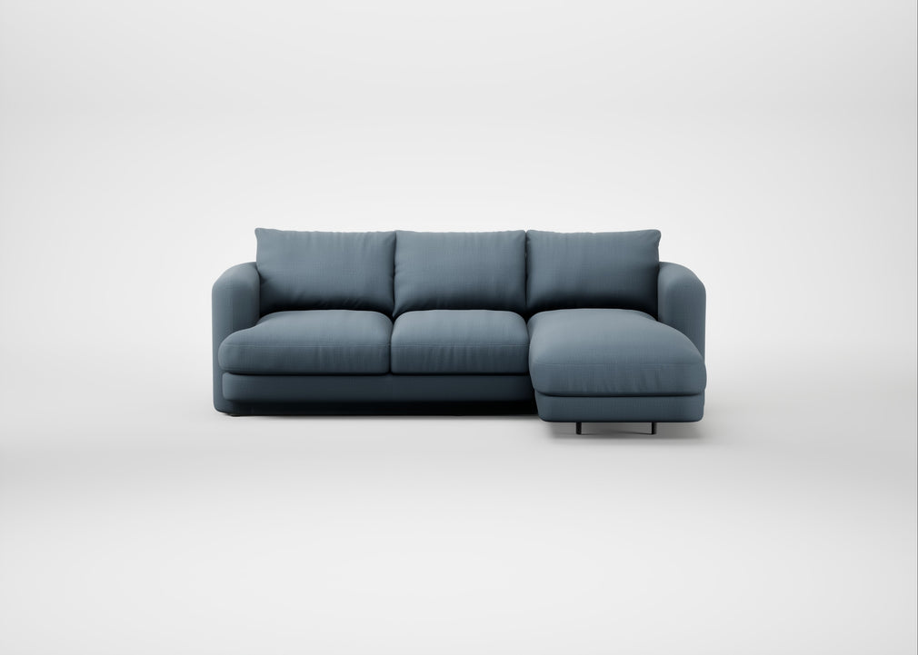 Rafi Right Hand Facing Chaise Sofa Smart Cotton Linen Celestial