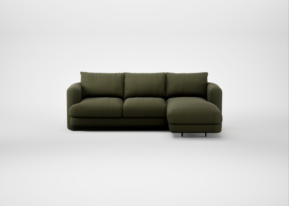 Rafi Right Hand Facing Chaise Sofa Smart Cotton Linen Myrtle