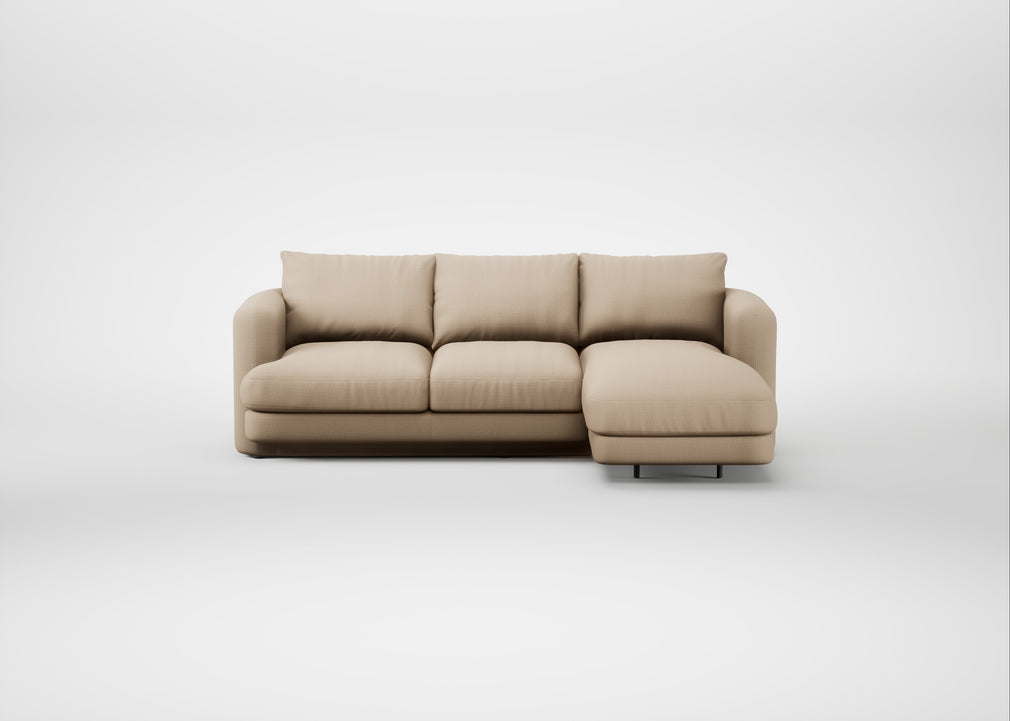 Rafi Right Hand Facing Chaise Sofa Smart Cotton Linen Rice