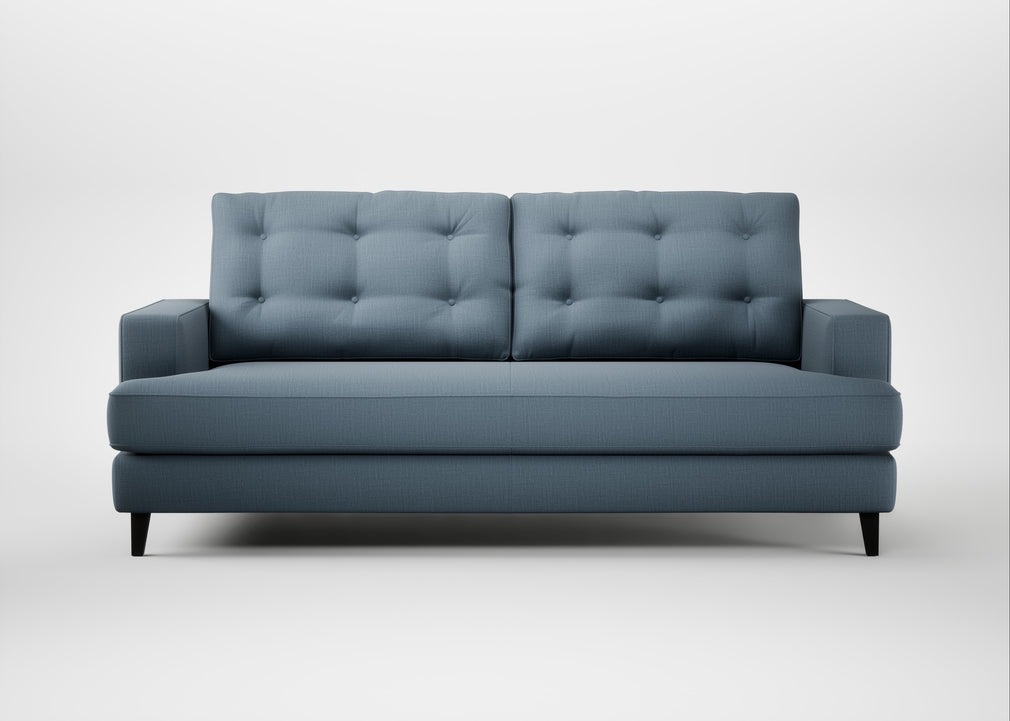 Mistral 3 Seater Sofa Smart Cotton Linen Celestial / Black