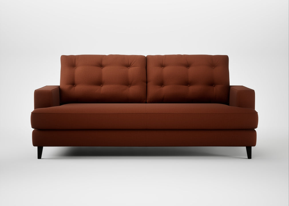Mistral 3 Seater Sofa Smart Cotton Linen Rust / Black