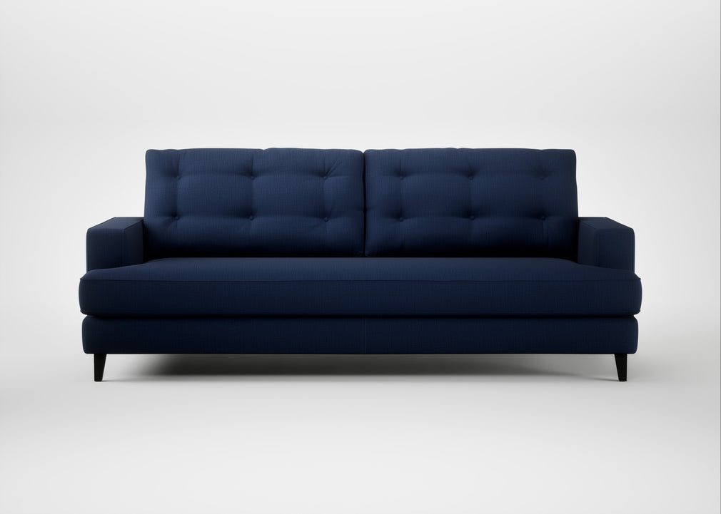 Mistral 4 Seater Sofa Smart Cotton Linen Indigo / Black