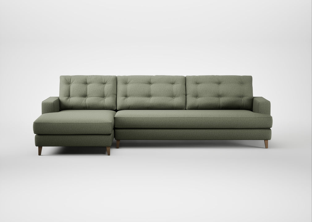 Mistral Left Hand Facing Chaise Sofa Capelo Linen-Cotton Sage / Natural