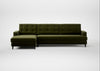 Mistral Left Hand Facing Chaise Sofa Cotton Velvet Evergreen / Black