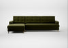 Mistral Left Hand Facing Chaise Sofa Cotton Velvet Evergreen / Natural