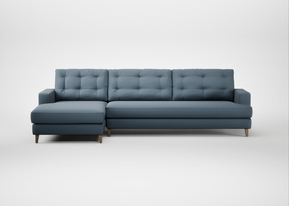 Mistral Left Hand Facing Corner Sofa Smart Cotton Linen Celestial / Natural