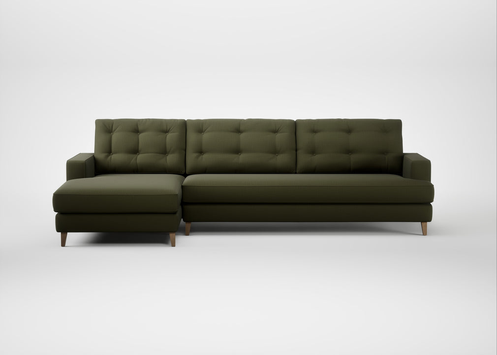 Mistral Left Hand Facing Corner Sofa Smart Cotton Linen Myrtle / Natural