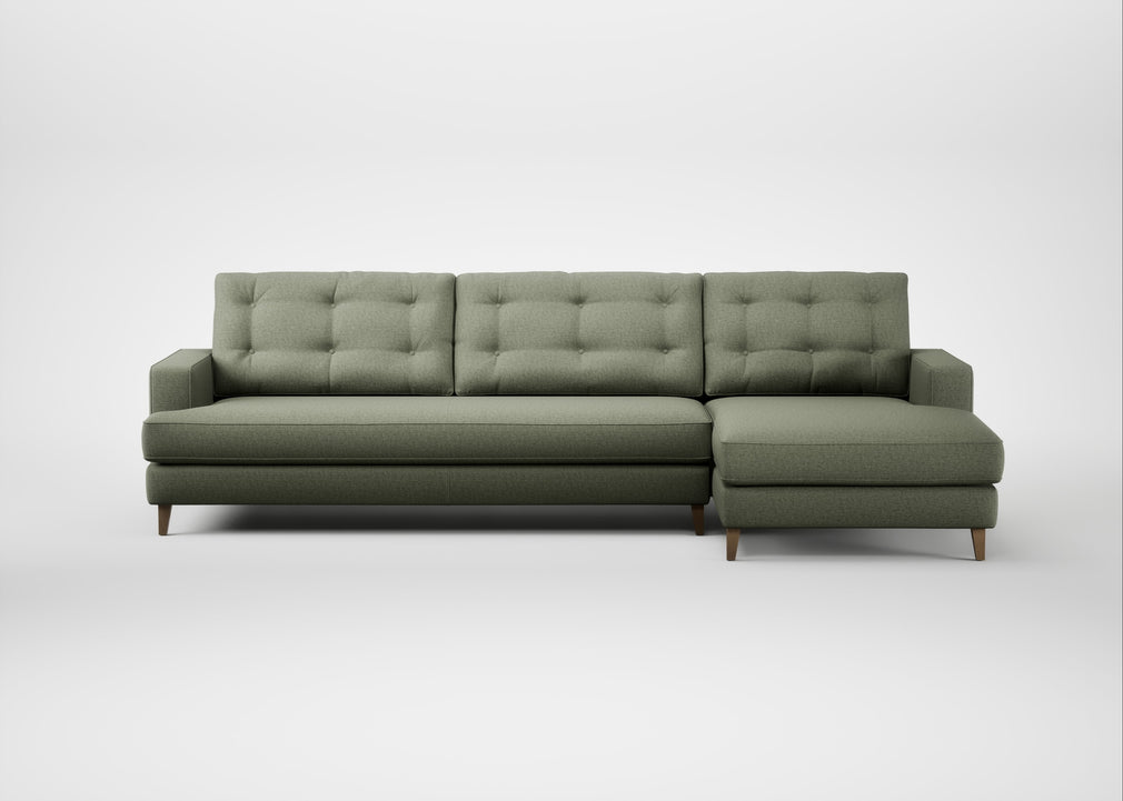 Mistral Right Hand Facing Chaise Sofa Capelo Linen-Cotton Sage / Natural