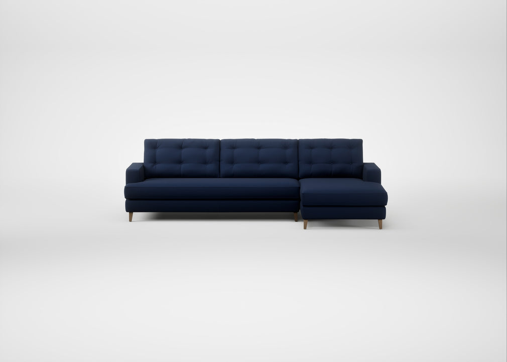 Mistral Right Hand Facing Corner Sofa Smart Cotton Linen Indigo / Natural