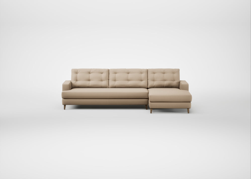 Mistral Right Hand Facing Corner Sofa Smart Cotton Linen Rice / Natural