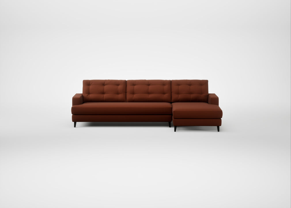 Mistral Right Hand Facing Corner Sofa Smart Cotton Linen Rust / Black