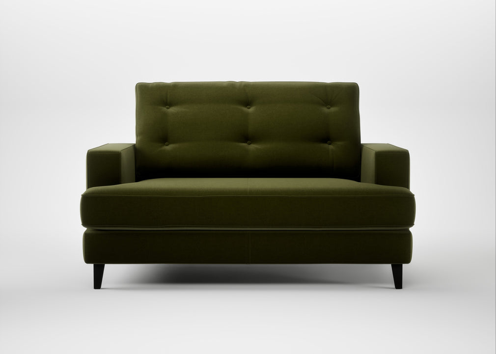 Mistral Loveseat Cotton Velvet Evergreen / Black