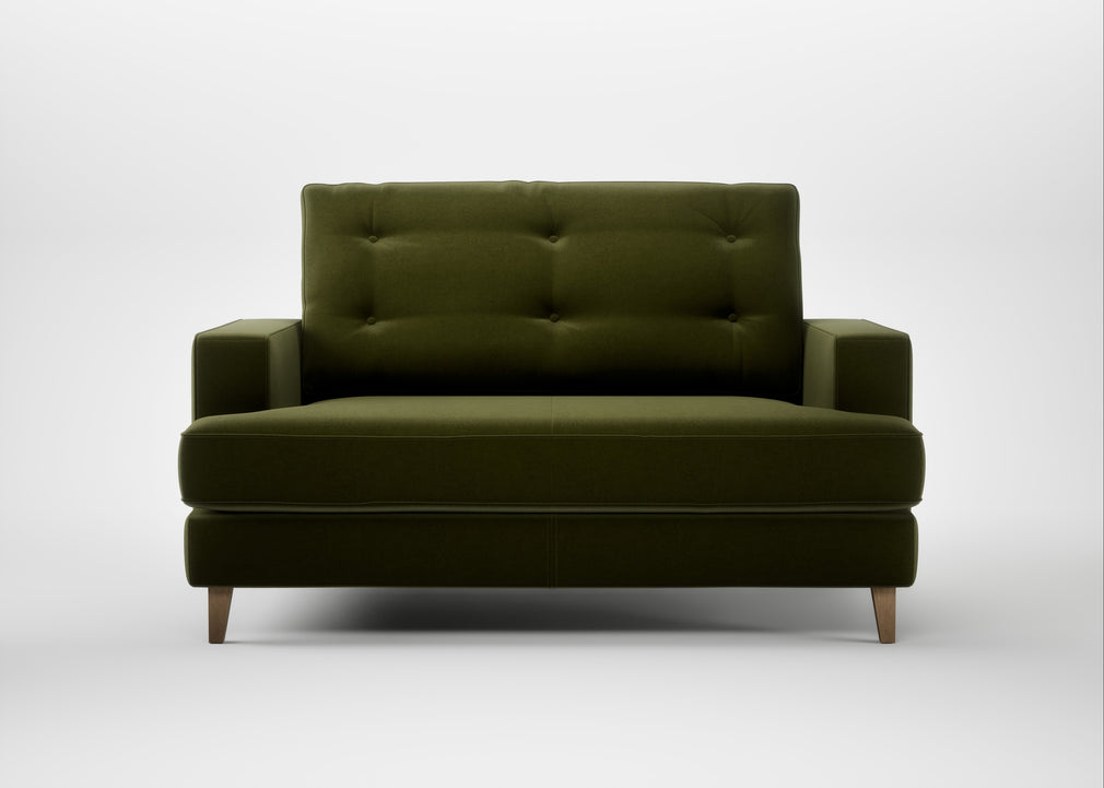 Mistral Loveseat Cotton Velvet Evergreen / Natural