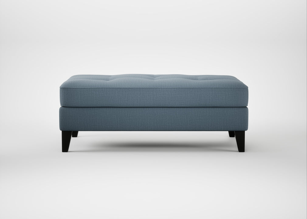 Mistral Footstool Smart Cotton Linen Celestial / Black