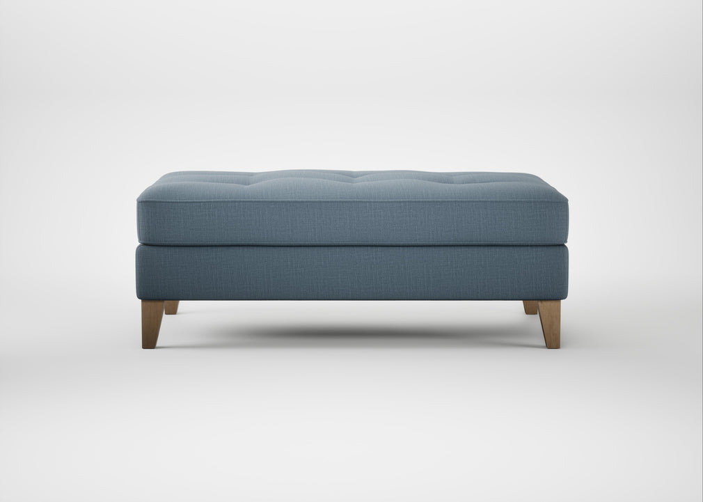 Mistral Footstool Smart Cotton Linen Celestial / Natural