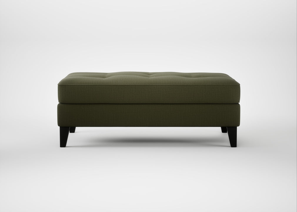 Mistral Footstool Smart Cotton Linen Myrtle / Black