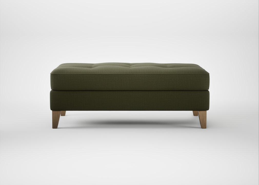 Mistral Footstool Smart Cotton Linen Myrtle / Natural