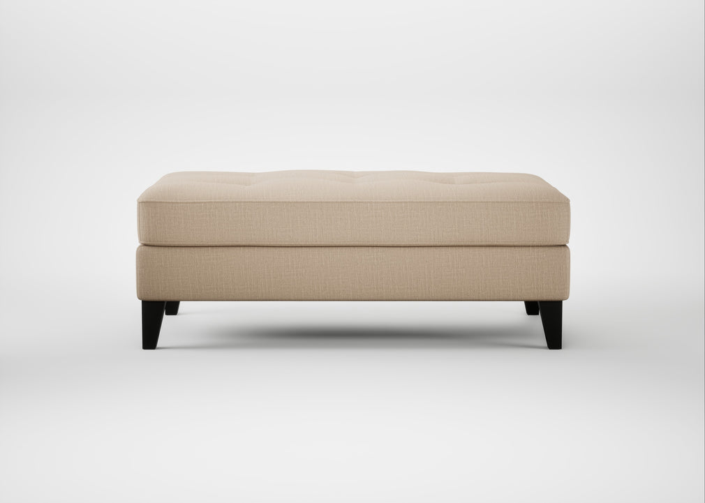 Mistral Footstool Smart Cotton Linen Rice / Black
