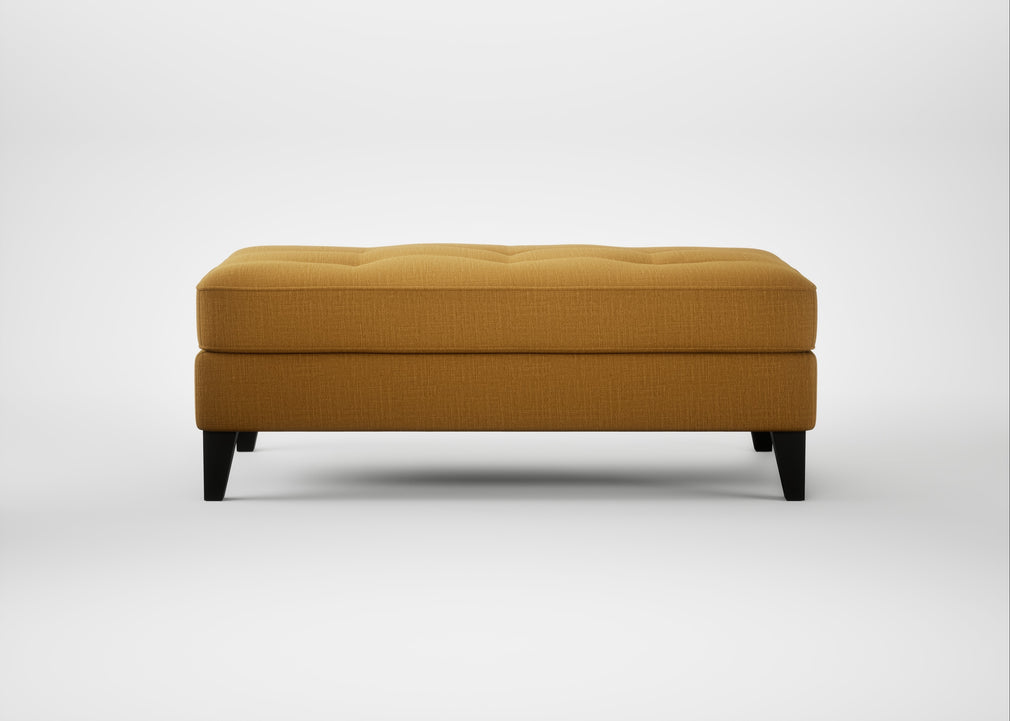 Mistral Footstool Smart Cotton Linen Sahara / Black