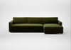 Nimbus II Right Hand Facing Chaise Sofa Cotton Velvet Evergreen