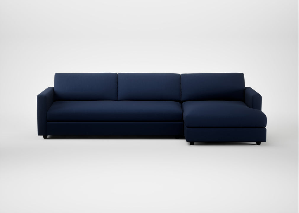 Nimbus II Right Hand Facing Chaise Corner Sofa Smart Cotton Linen Indigo