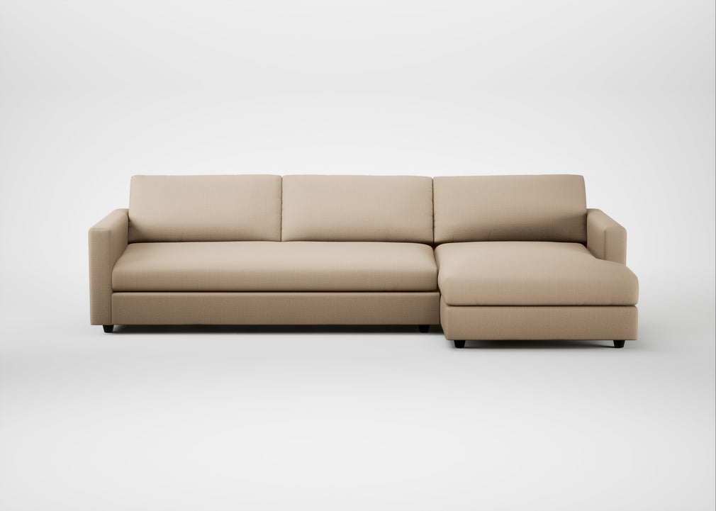 Nimbus II Right Hand Facing Chaise Corner Sofa Smart Cotton Linen Rice