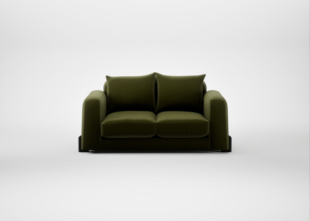 Nuvola 2 Seater Sofa Cotton Velvet Evergreen / Black