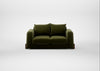 Nuvola 2 Seater Sofa Cotton Velvet Evergreen / Walnut Stained