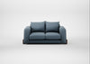 Nuvola 2 Seater Sofa Smart Cotton Linen Celestial / Walnut Stained