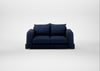 Nuvola 2 Seater Sofa Smart Cotton Linen Indigo / Walnut Stained