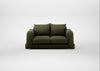 Nuvola 2 Seater Sofa Smart Cotton Linen Myrtle / Walnut Stained