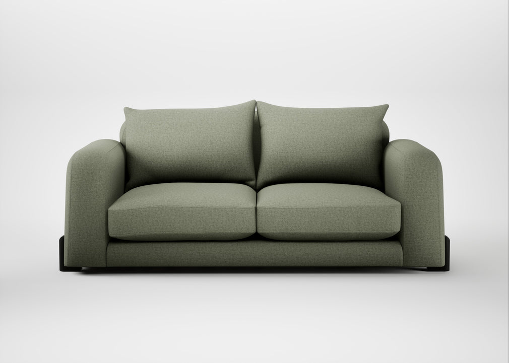 Nuvola 3 Seater Sofa Capelo Linen-Cotton Sage / Black