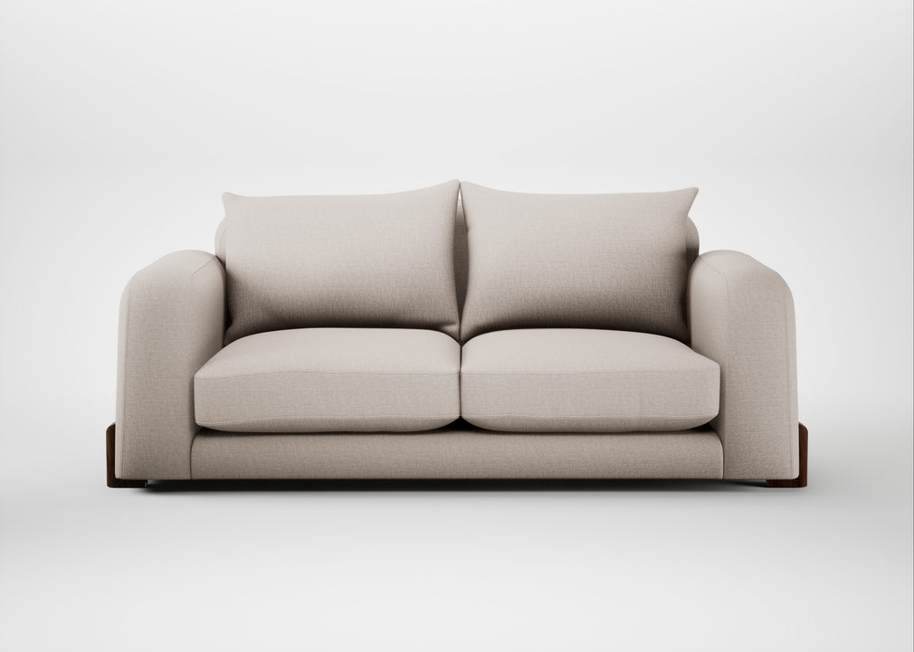 Nuvola 3 Seater Sofa Capelo Linen-Cotton Sesame / Walnut Stained