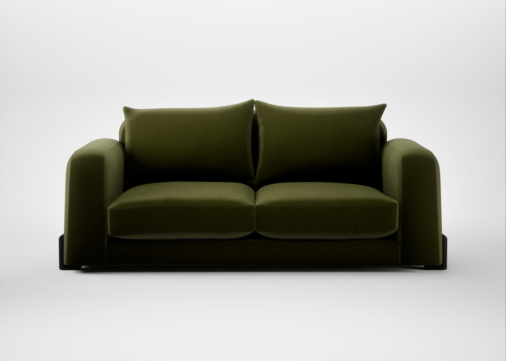 Nuvola 3 Seater Sofa Cotton Velvet Evergreen / Black