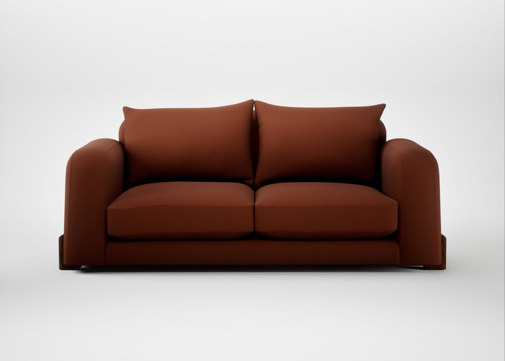 Nuvola 3 Seater Sofa Smart Cotton Linen Rust / Walnut Stained