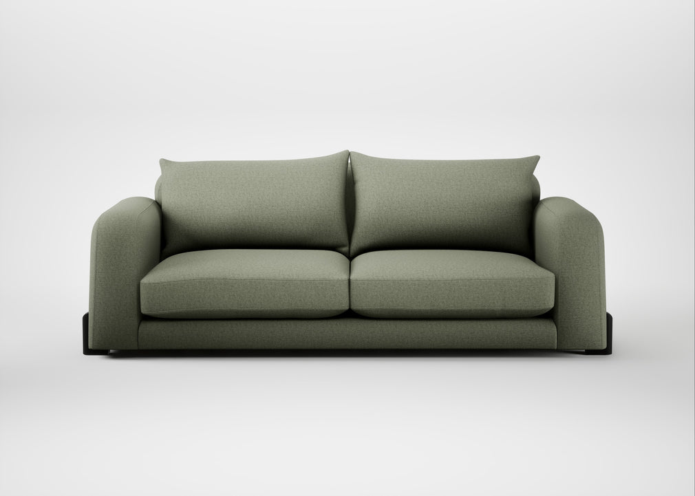 Nuvola 4 Seater Sofa Capelo Linen-Cotton Sage / Black