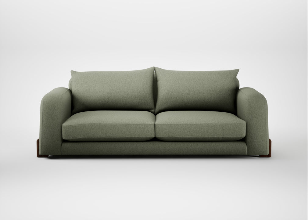 Nuvola 4 Seater Sofa Capelo Linen-Cotton Sage / Walnut Stained