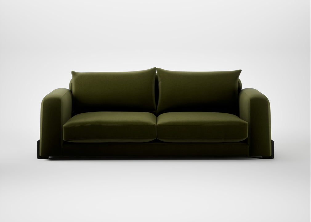 Nuvola 4 Seater Sofa Cotton Velvet Evergreen / Black