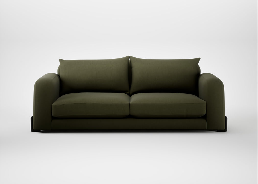 Nuvola 4 Seater Sofa Smart Cotton Linen Myrtle / Black