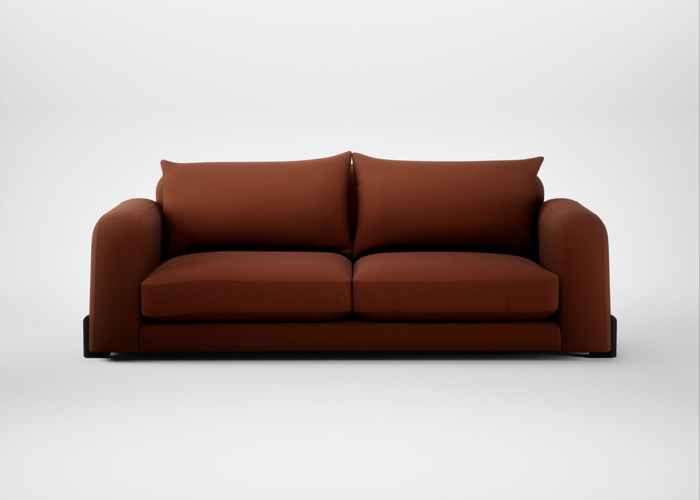 Nuvola 4 Seater Sofa Smart Cotton Linen Rust / Black