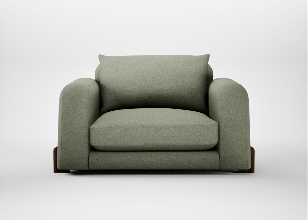 Nuvola Loveseat Capelo Linen-Cotton Sage / Walnut Stained