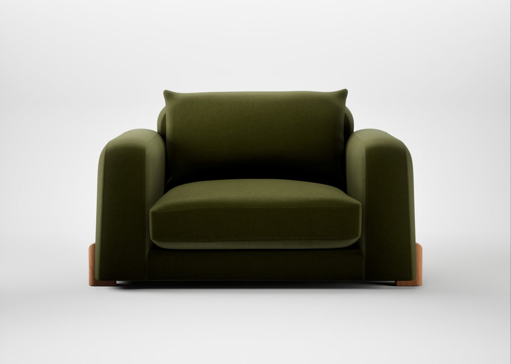 Nuvola Loveseat Cotton Velvet Evergreen / Natural