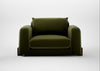 Nuvola Loveseat Cotton Velvet Evergreen / Walnut Stained
