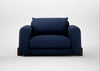 Nuvola Loveseat Smart Cotton Linen Indigo / Walnut Stained